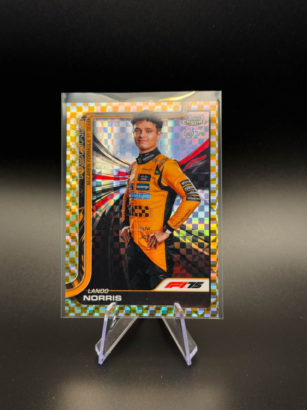 2025 Topps Chrome F1 Lando Norris #5 Gold Checker /50