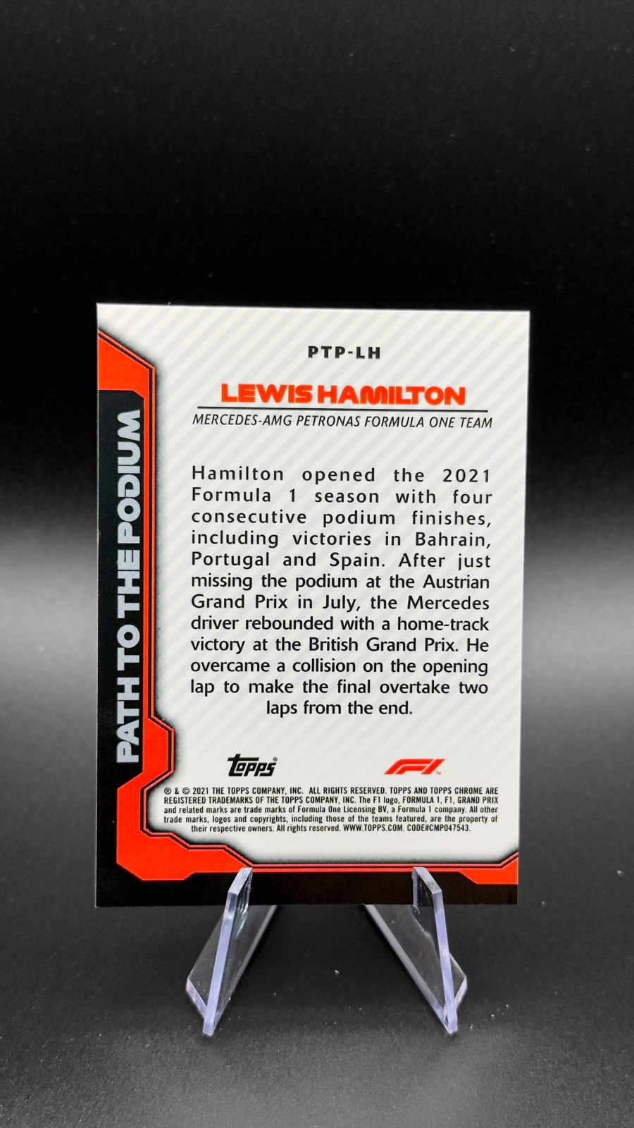 2021 Topps Chrome F1 Lewis Hamilton #PTP-LH Path to the Podium back