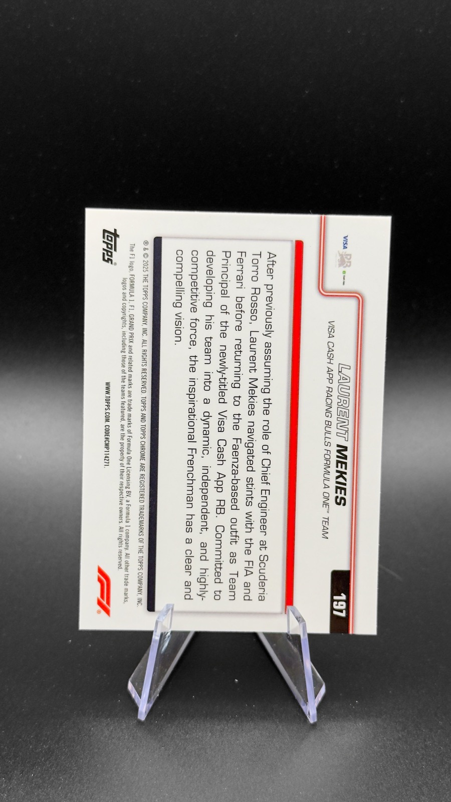 2025 Topps Chrome F1 Laurent Mekies #197 Team Principal, Green RayWave Ref /99 back