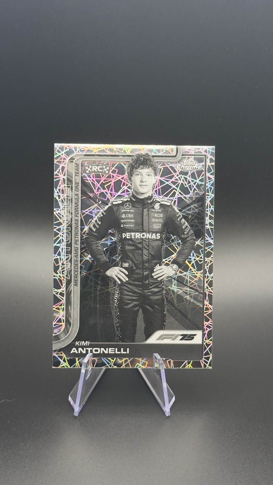 2025 Topps Chrome F1 Kimi Antonelli #8 B&W Lazer RC