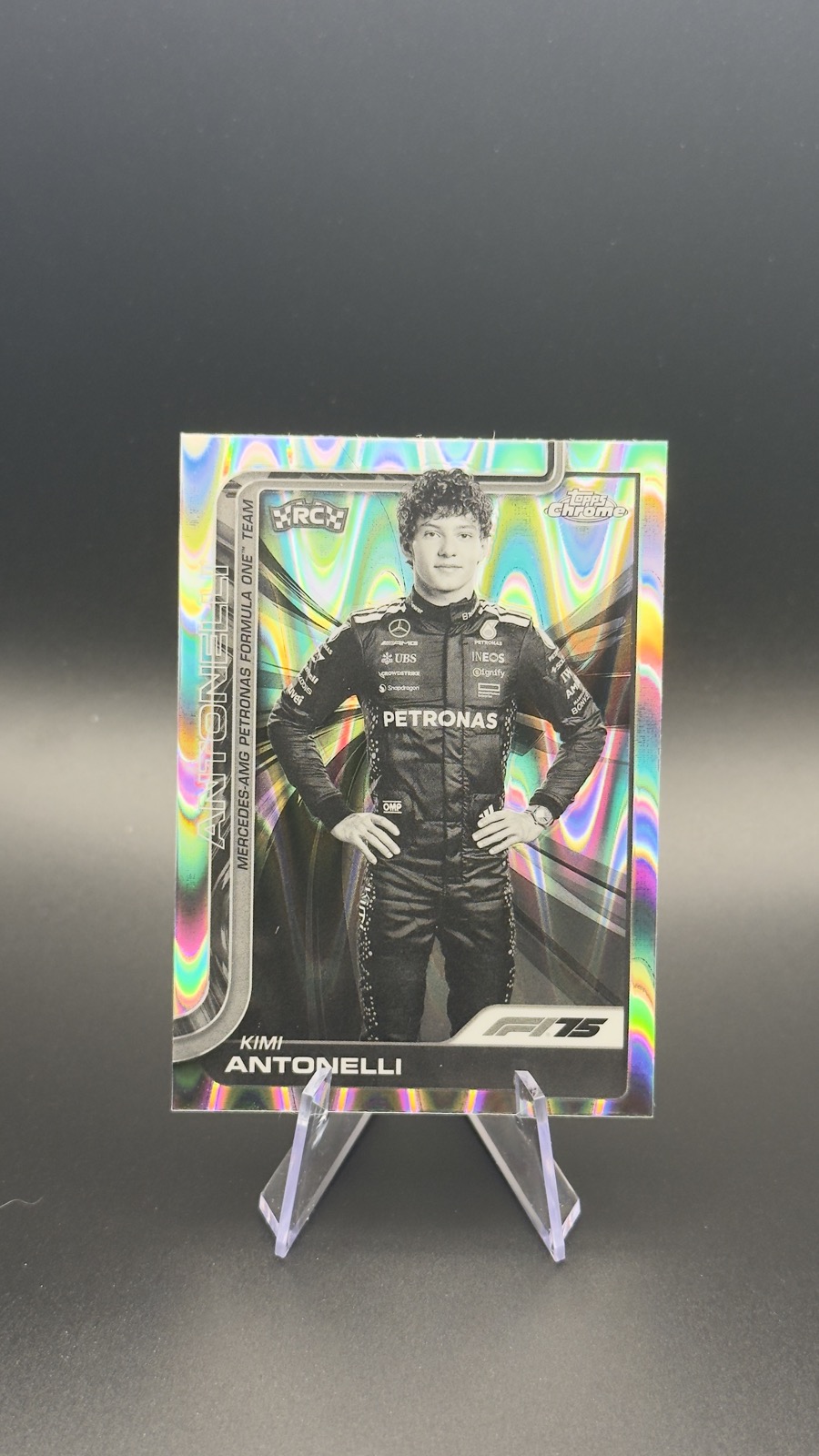 2025 Topps Chrome F1 Kimi Antonelli #8 B&W RayWave RC