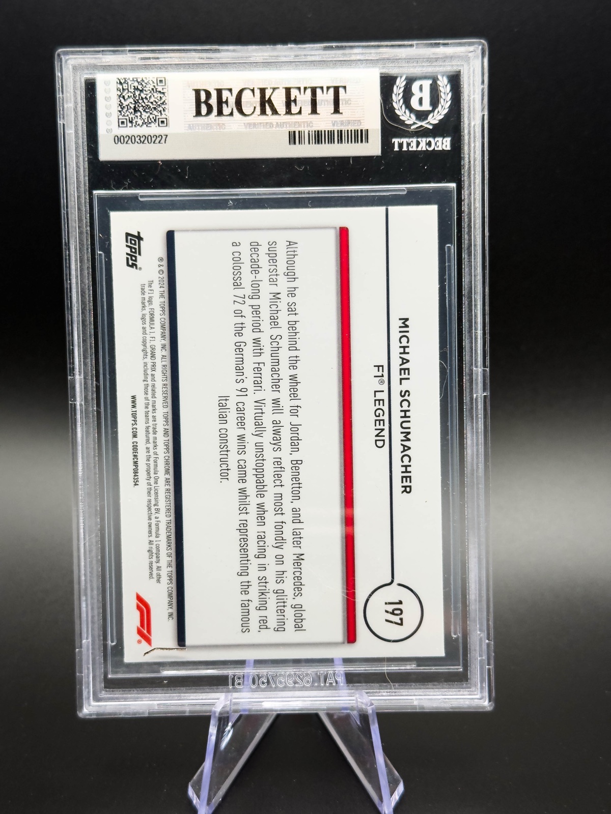 2024 Topps Chrome Logofractor F1 Michael Schumacher #197 Gold /50 BGS 9 back