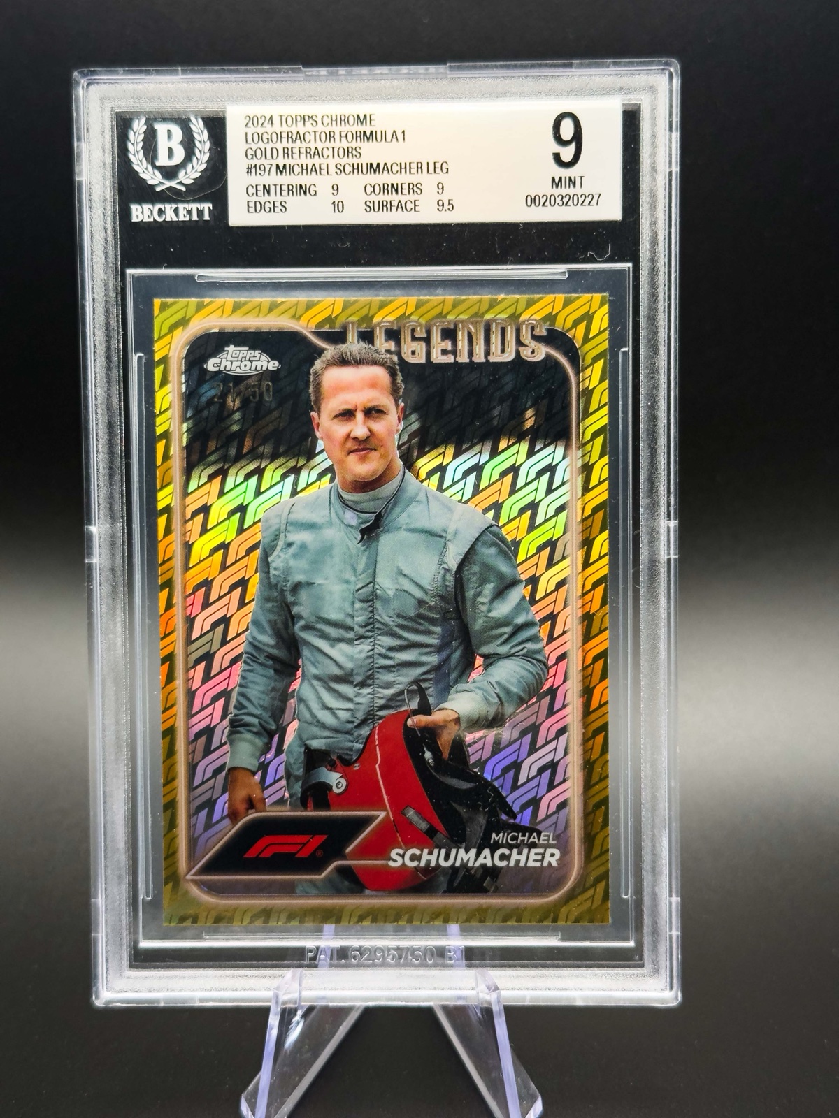 2024 Topps Chrome Logofractor F1 Michael Schumacher #197 Gold /50 BGS 9