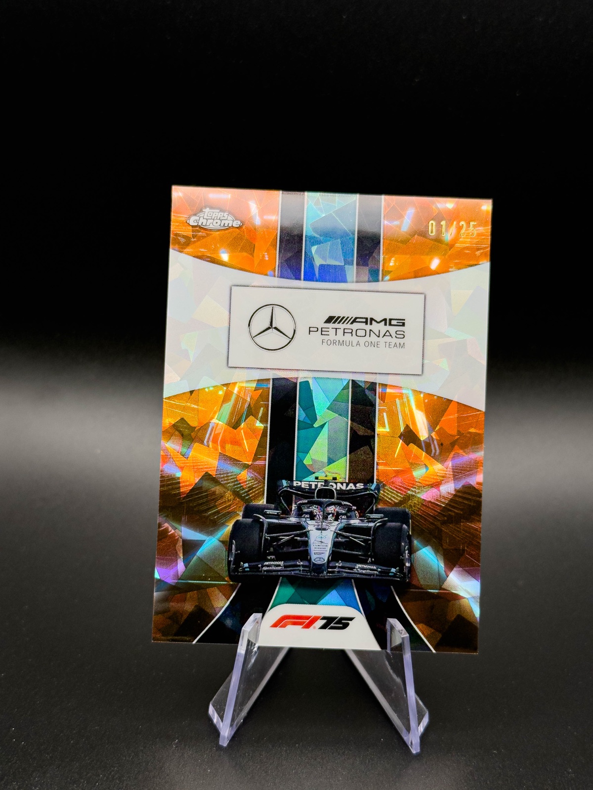2025 Topps Chrome F1 Mercedes-AMG Petronas Team #177 Orange Sapphire /25
