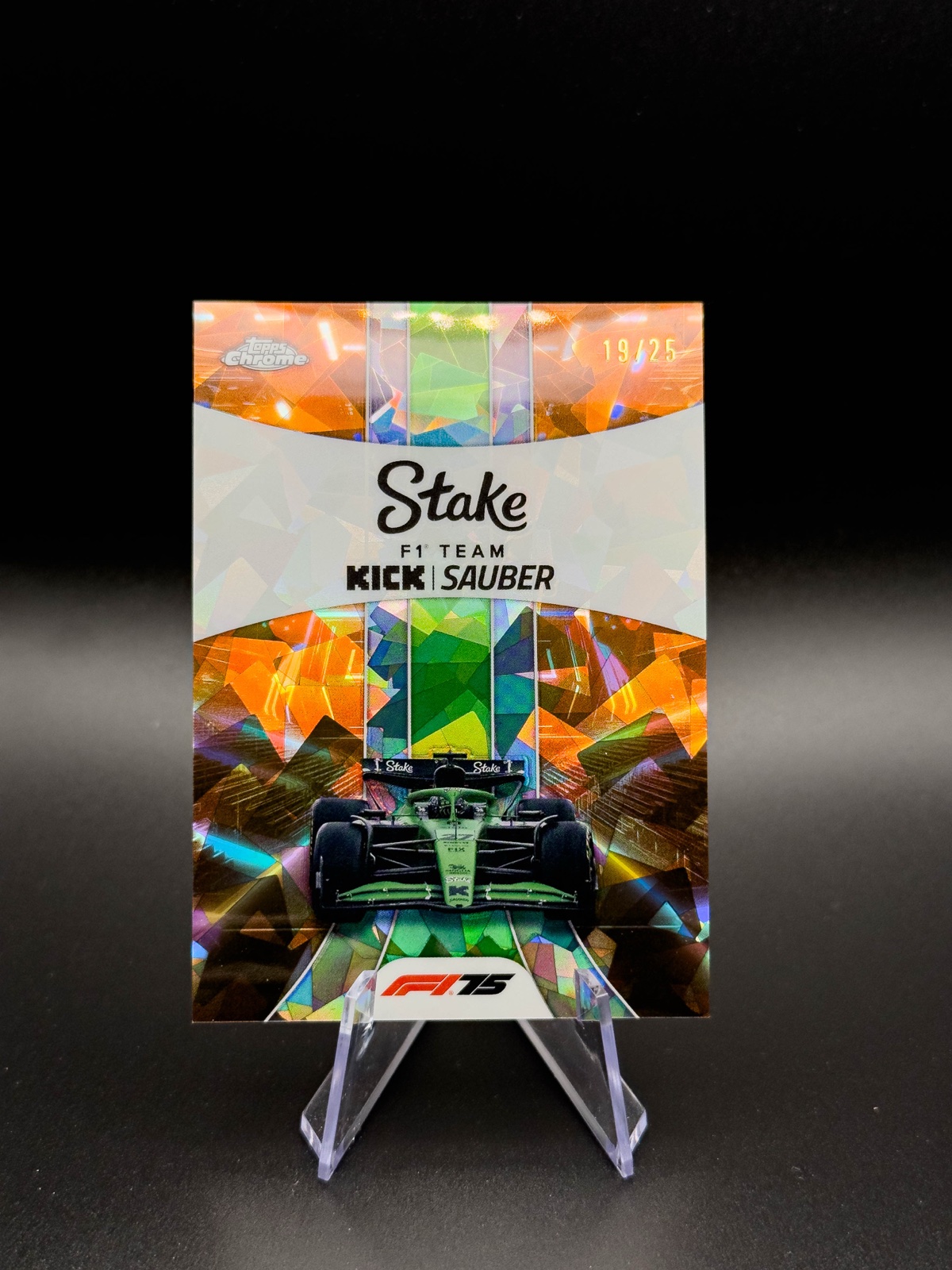2025 Topps Chrome F1 Stake Kick Sauber Team #183 Orange Sapphire /25