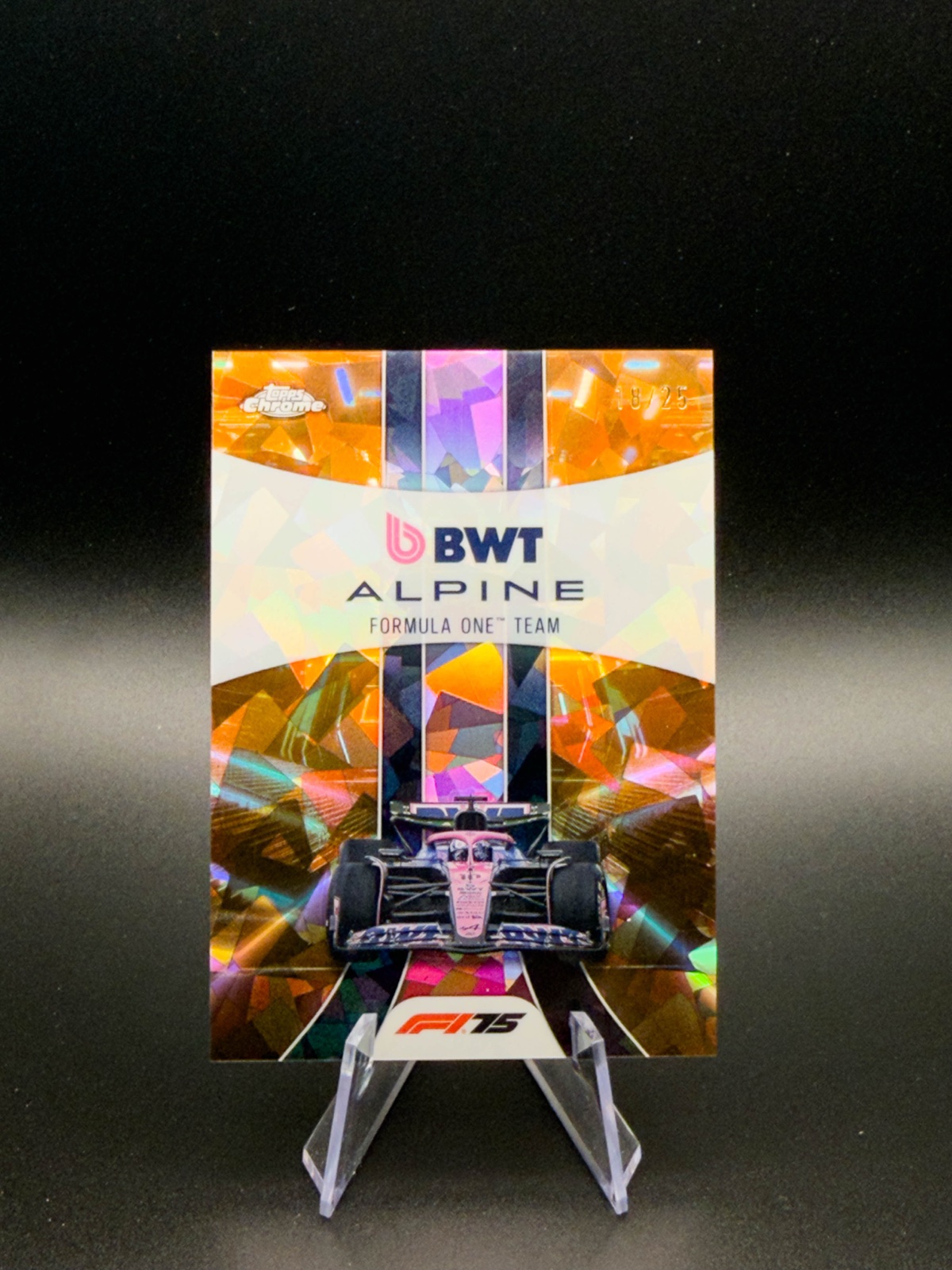2025 Topps Chrome F1 BWT Alpine Team #181 Orange Sapphire /25
