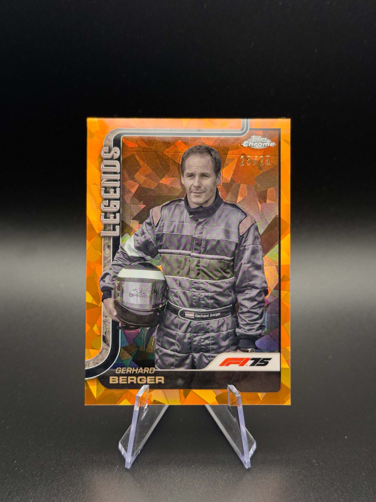 2025 Topps Chrome F1 Gerhard Berger #153 Legends, Orange Sapphire /25