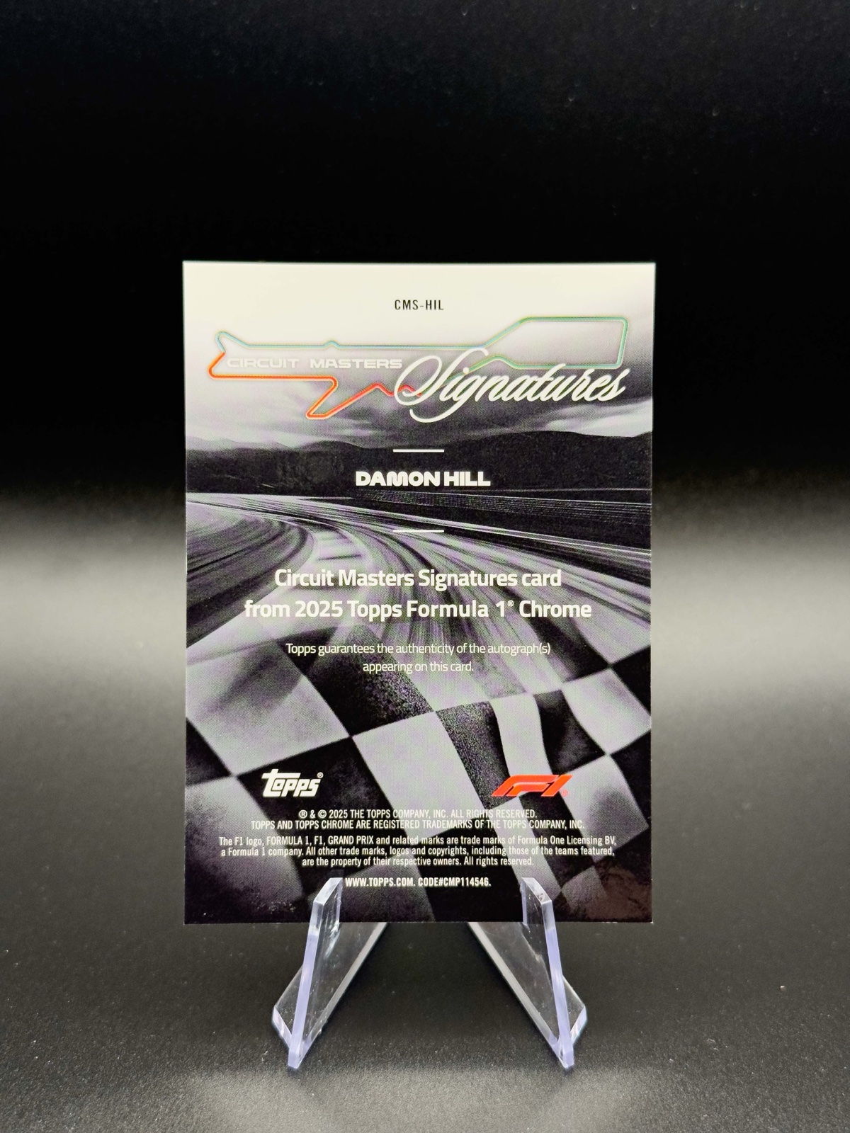 2025 Topps Chrome F1 Damon Hill #CMS-HIL Circuit Masters AUTO, base unnumbered back