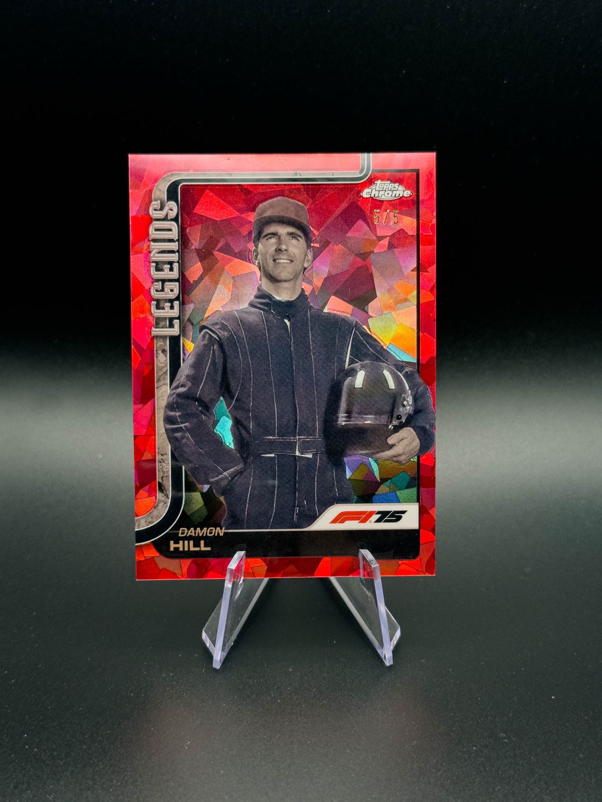 2025 Topps Chrome Sapphire Edition F1 Damon Hill #150 Legends, Red Sapphire /5