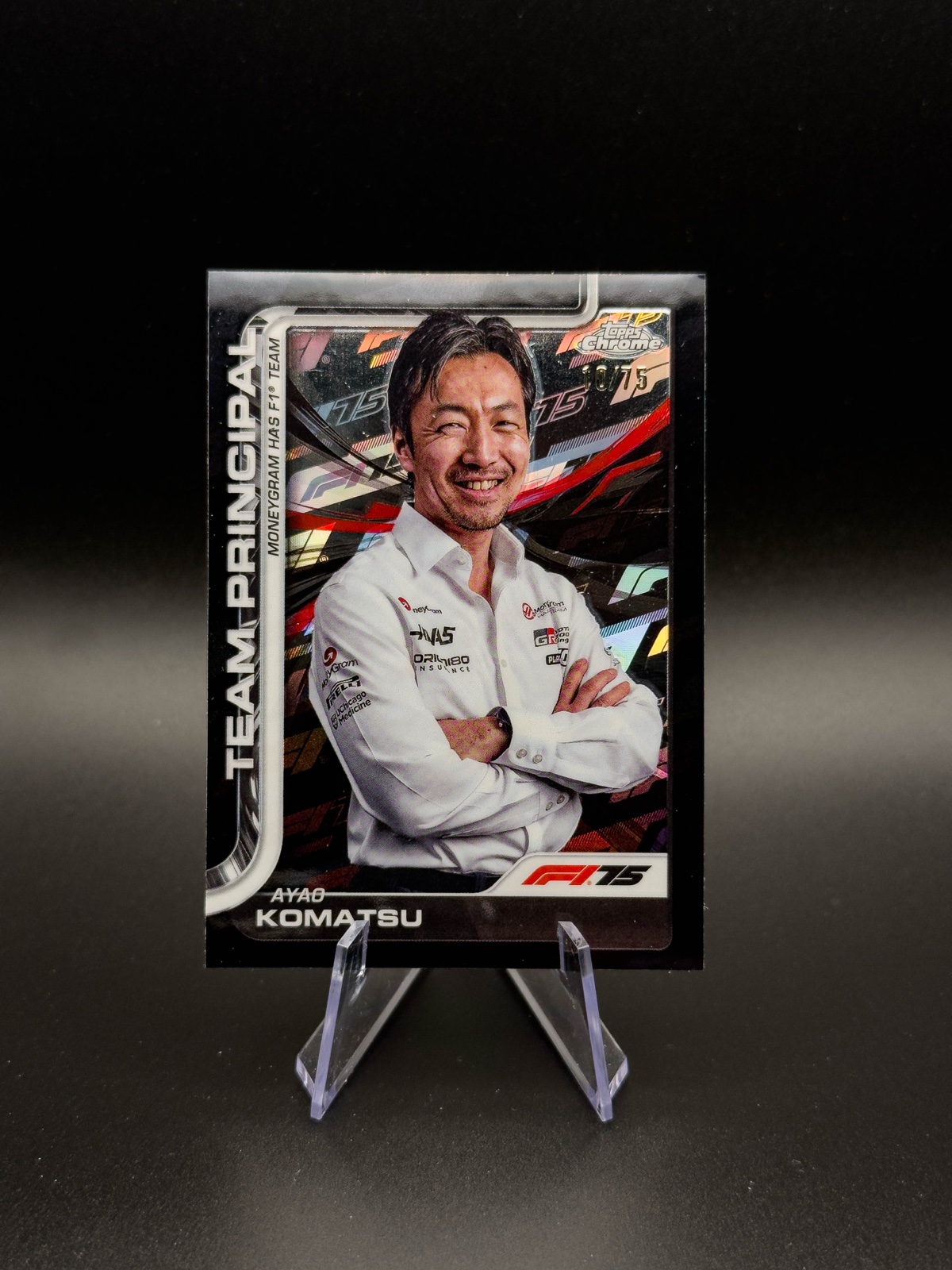 2025 Topps Chrome F1 Ayao Komatsu #198 Team Principal, 75 Logofractor /75