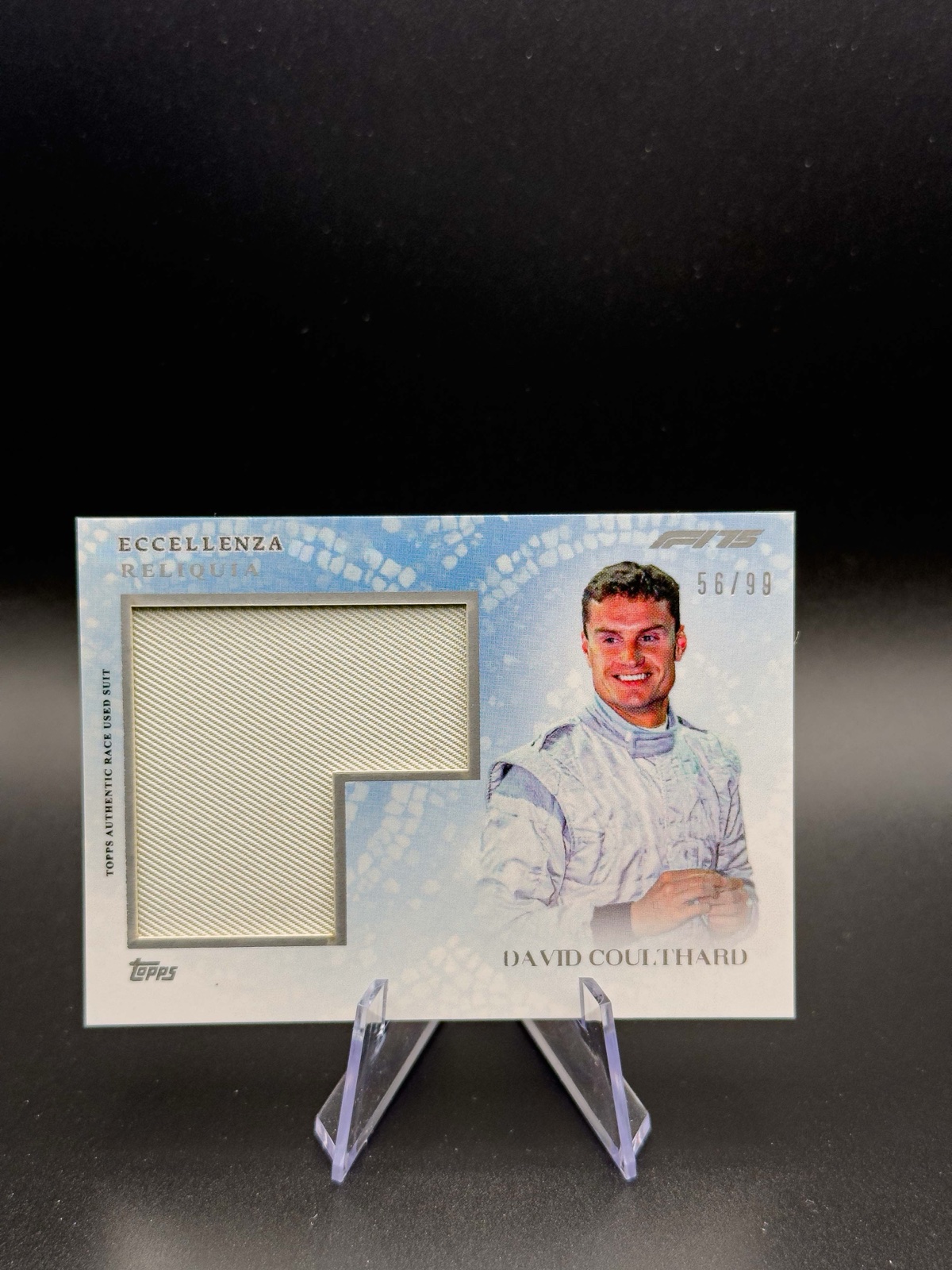 2025 Topps Eccellenza F1 David Coulthard Reliquia Race-Used Relic, Blue /99