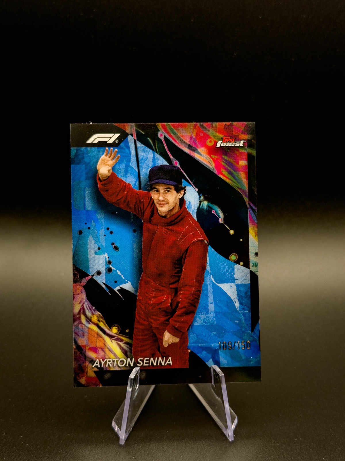 2024 Topps Finest F1 Ayrton Senna #184 Blue Ref, Uncommon /150