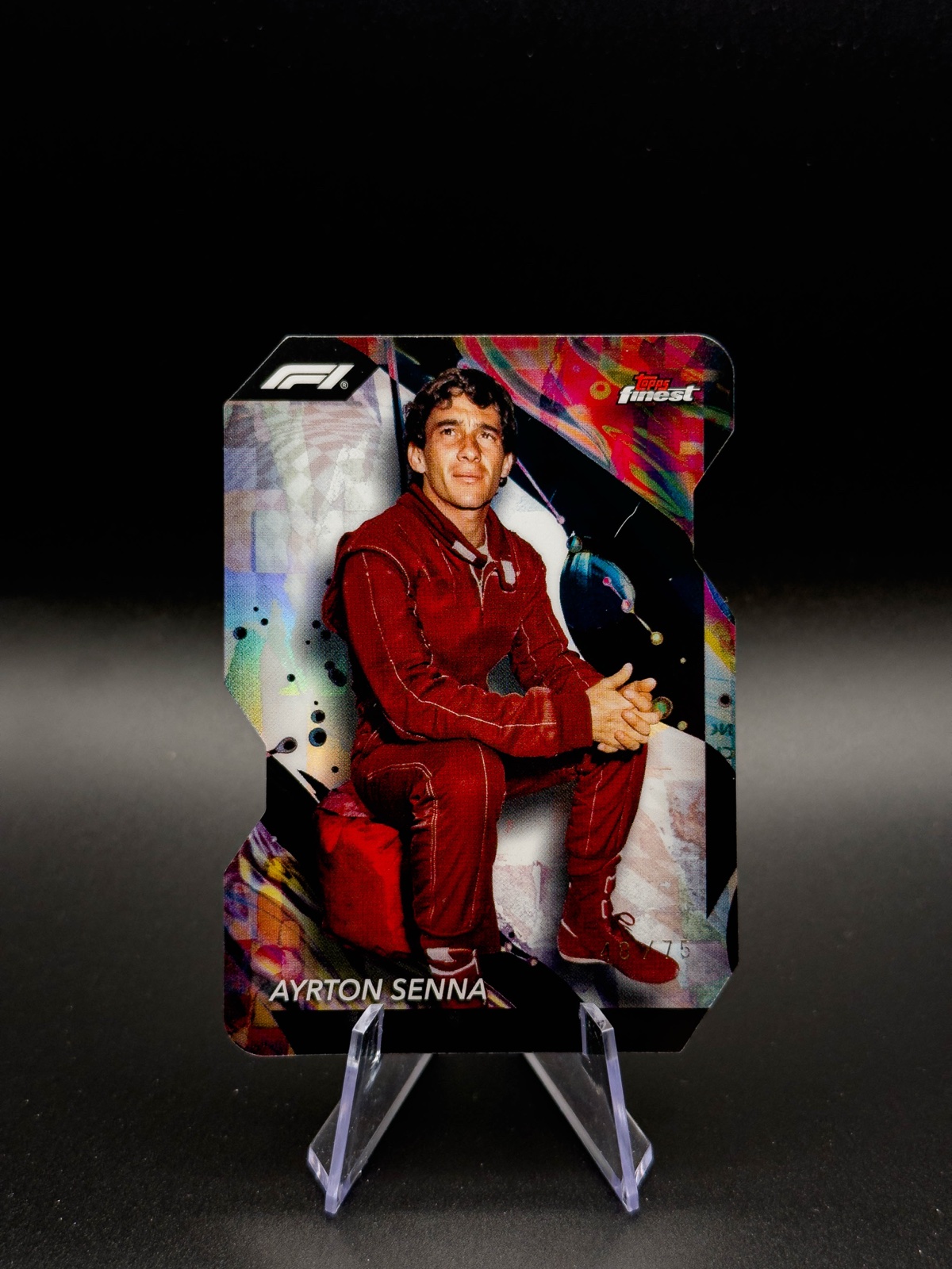 2024 Topps Finest F1 Ayrton Senna #174 Die-Cut Ref, Uncommon /75