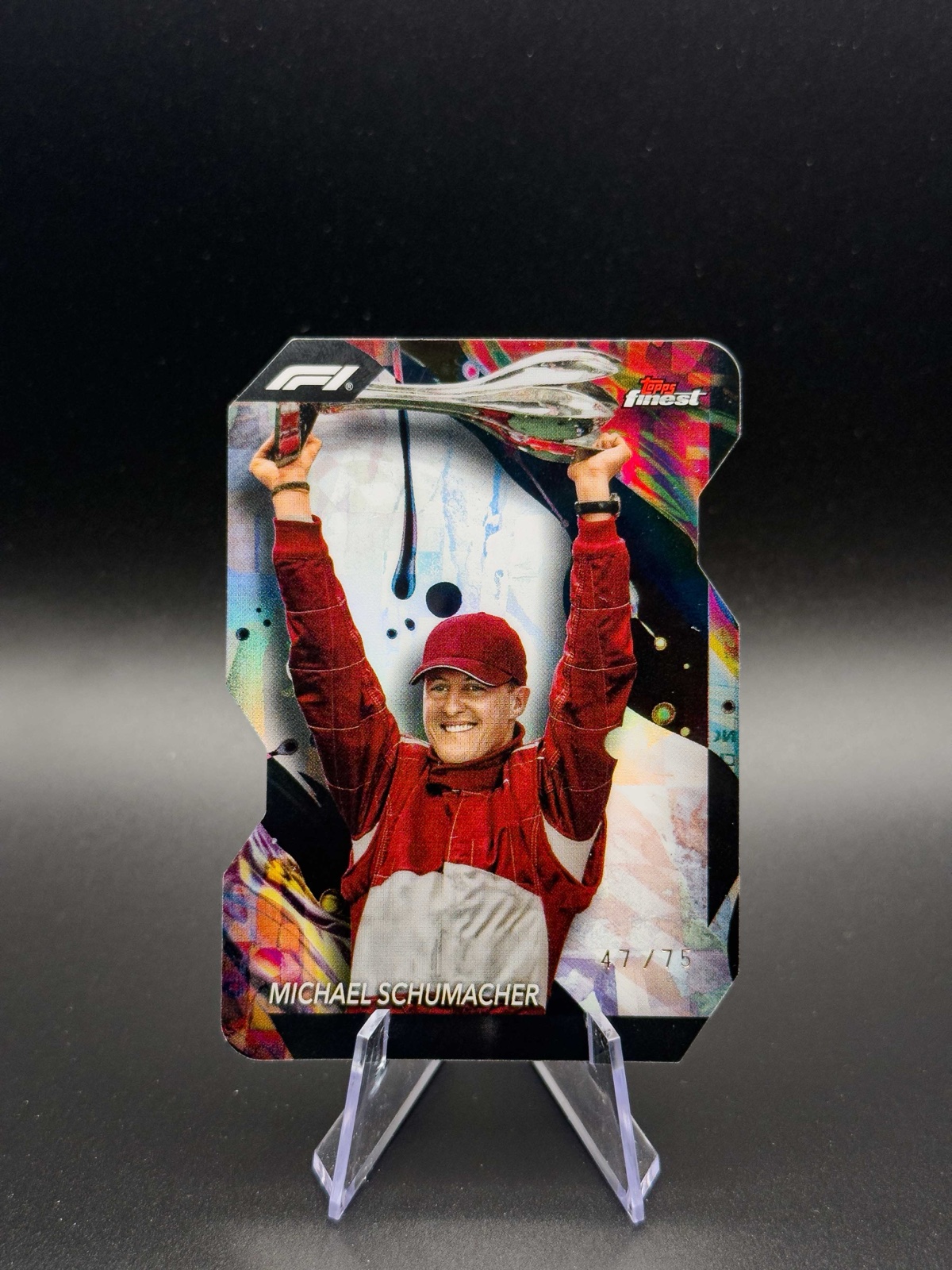 2024 Topps Finest F1 Michael Schumacher #191 Die-Cut Ref, Pink /75
