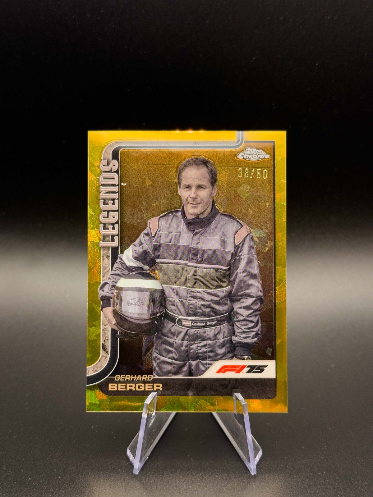 2025 Topps Chrome F1 Gerhard Berger #153 Legends, Gold Sapphire /50