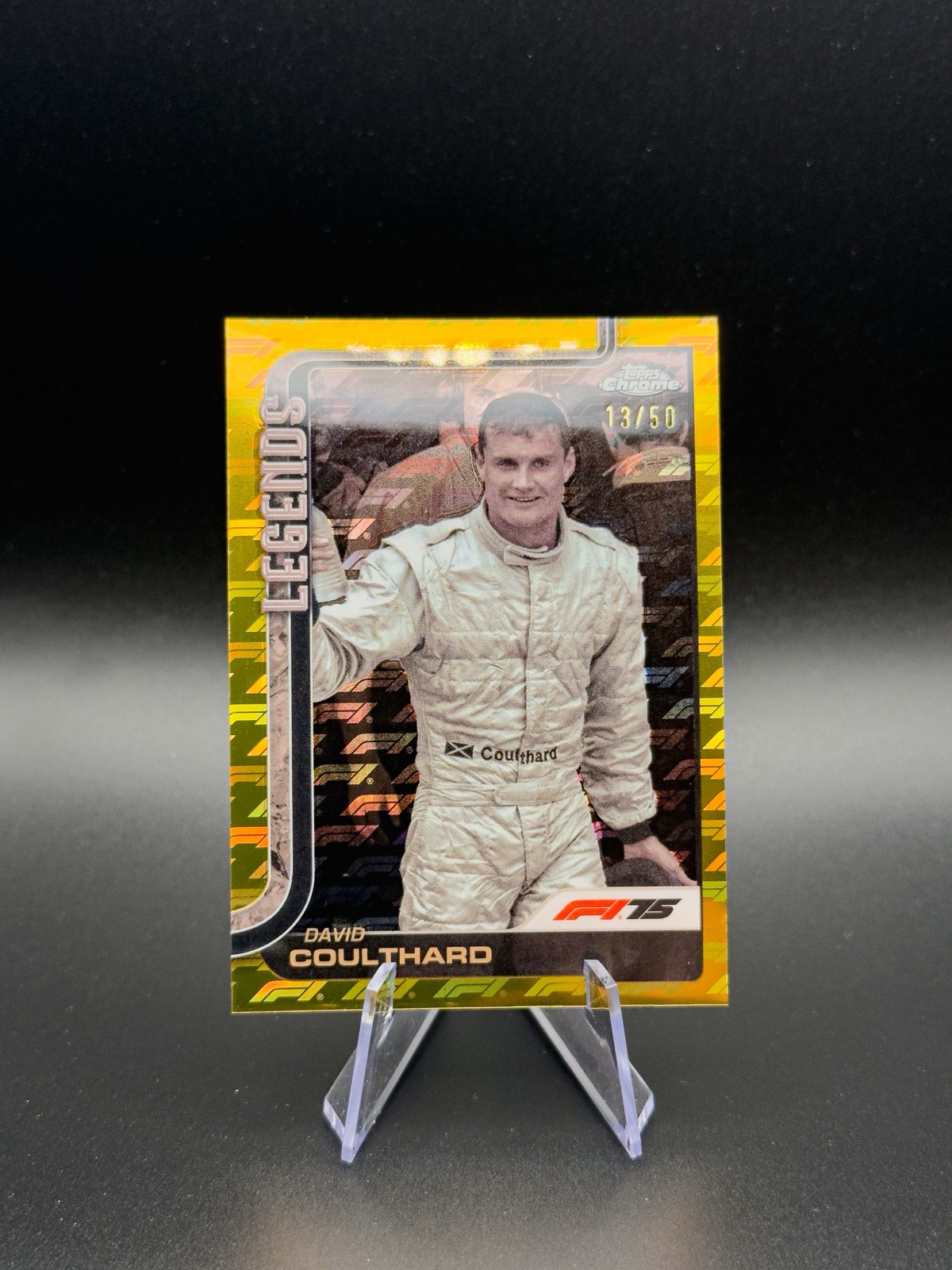 2025 Topps Chrome F1 David Coulthard #151 Legends, Gold Logofractor /50